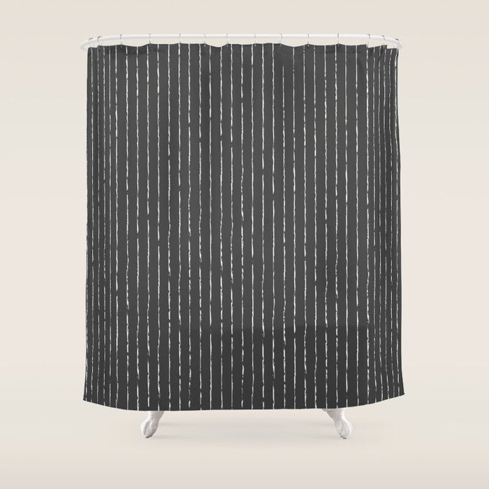 Lines II (Dark Gray) Shower Curtain Gallery Image 1