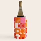 Retro Geo Pop Orange Pink Pattern Wine Chiller Gallery Image 1