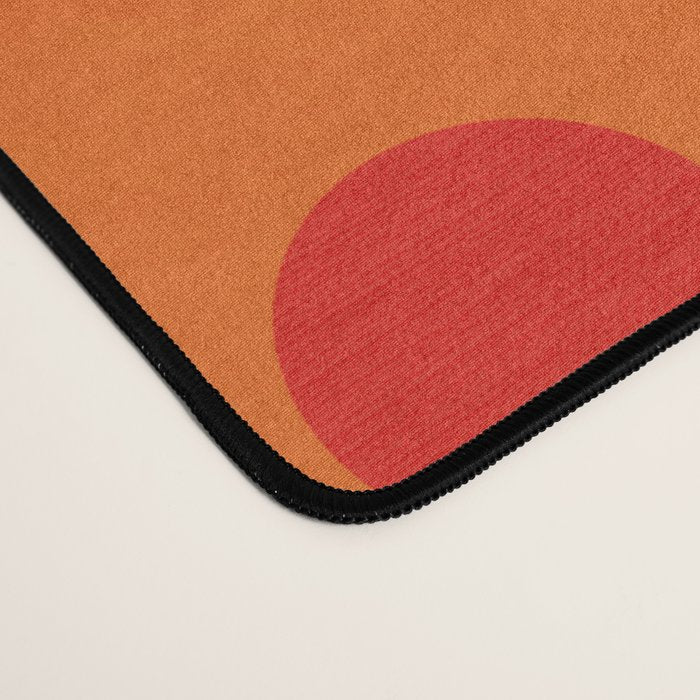 Retro Geo Pop Orange Pink Pattern Desk Mat Gallery Image 4