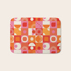 Retro Geo Pop Orange Pink Pattern Bath Mat Gallery Image 1