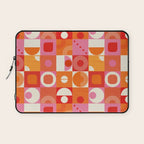 Retro Geo Pop Orange Pink Pattern Laptop Sleeve Gallery Image 1