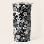 Black and White Floral Pattern Travel Mug Gallery Image 1