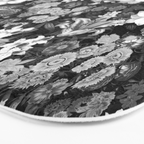Black and White Floral Pattern Bath Mat Gallery Image 3