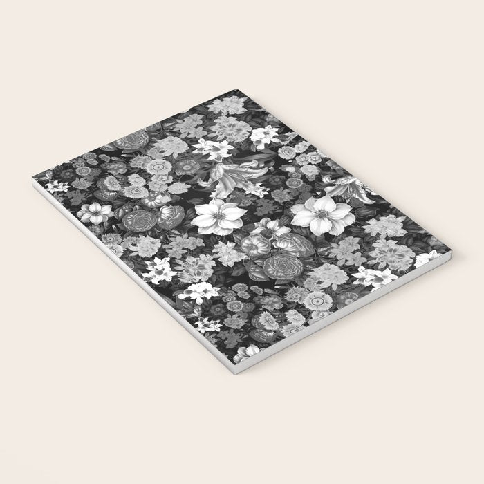 Black and White Floral Pattern Notebook Gallery Image 3