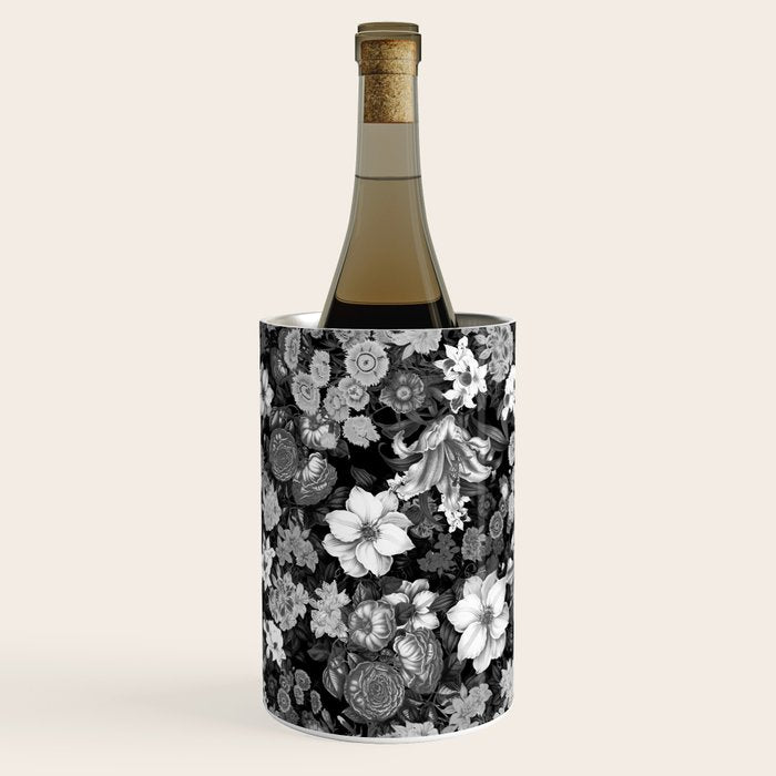 Black and White Floral Pattern Wine Chiller Gallery Image 2