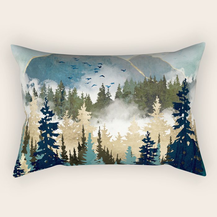 Misty Pines Rectangular Pillow Gallery Image 1