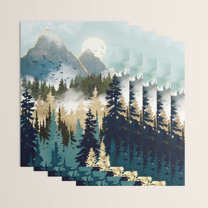 Misty Pines Wrapping Paper Gallery Image 3