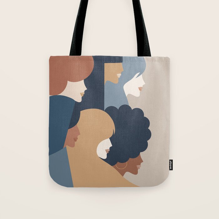 Girl Power portrait - we persist - Earthy #girlpower Tote Bag Gallery Image 1