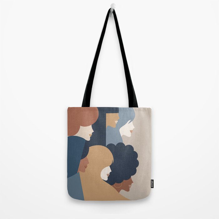 Girl Power portrait - we persist - Earthy #girlpower Tote Bag Gallery Image 2