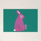 Pink Rabbit Welcome Mat Gallery Image 1