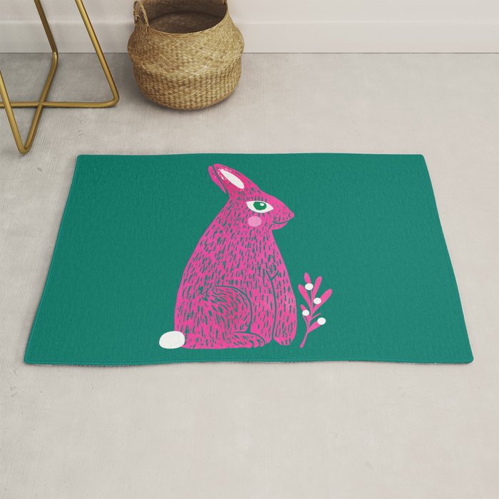 Pink Rabbit Rug Gallery Image 1