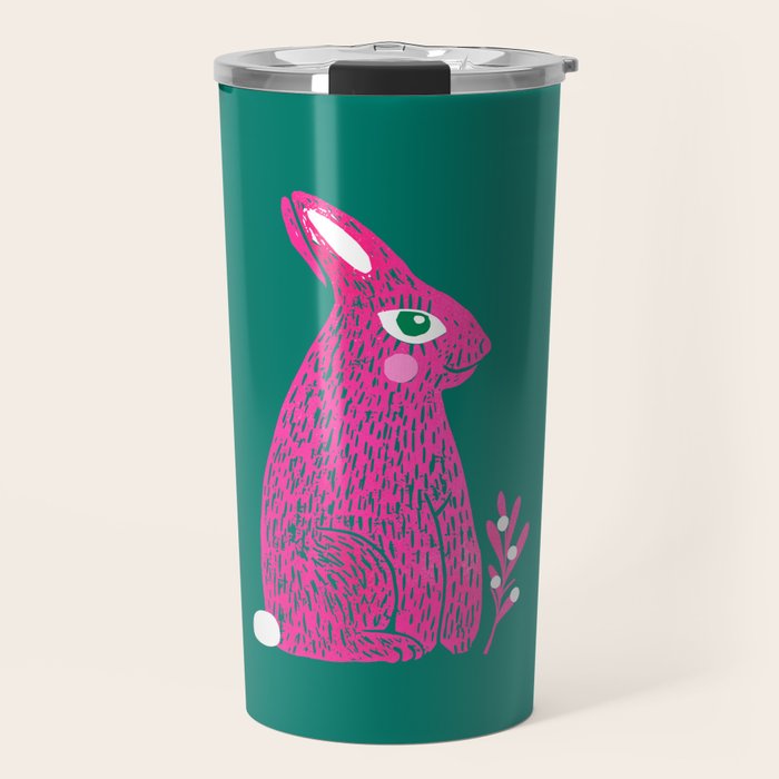 Pink Rabbit Travel Mug Gallery Image 1