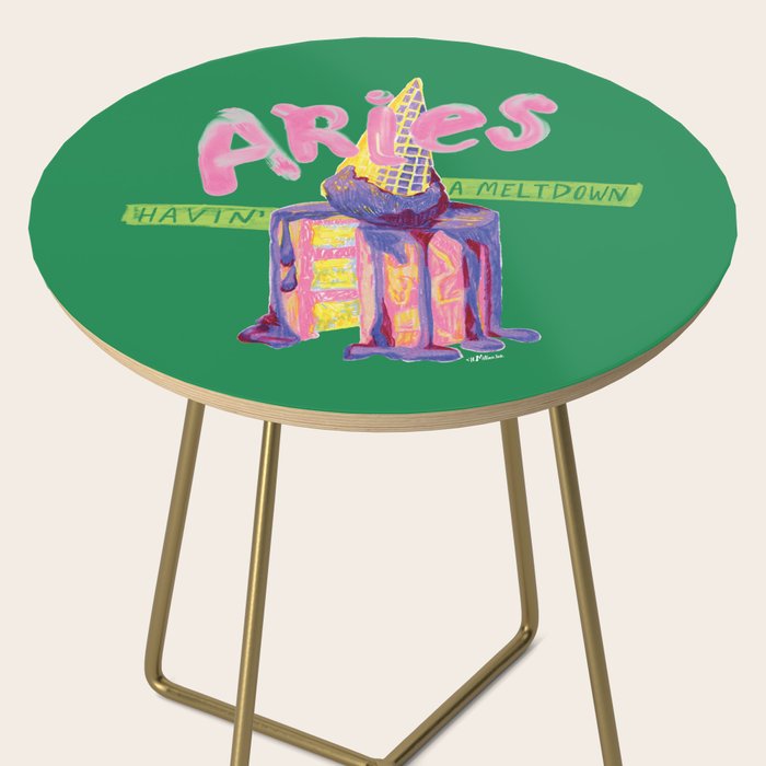 Aries Dessert in Kelly Green & Pink Side Table Gallery Image 2