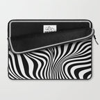 Retro Shapes And Lines Black And White Optical Art Laptop Sleeve Gallery Image 2
