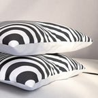 Retro Shapes And Lines Black And White Optical Art Pillow Sham Gallery Image 3