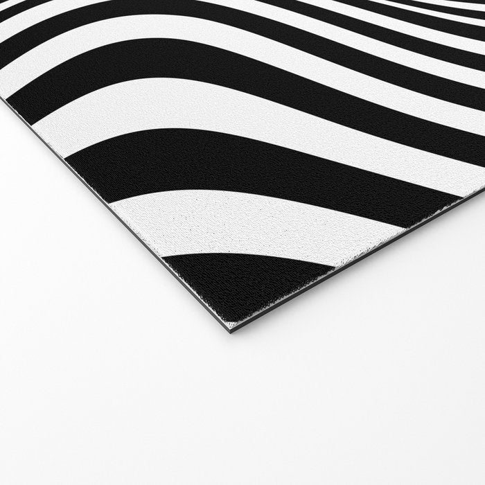 Retro Shapes And Lines Black And White Optical Art Welcome Mat Gallery Image 2
