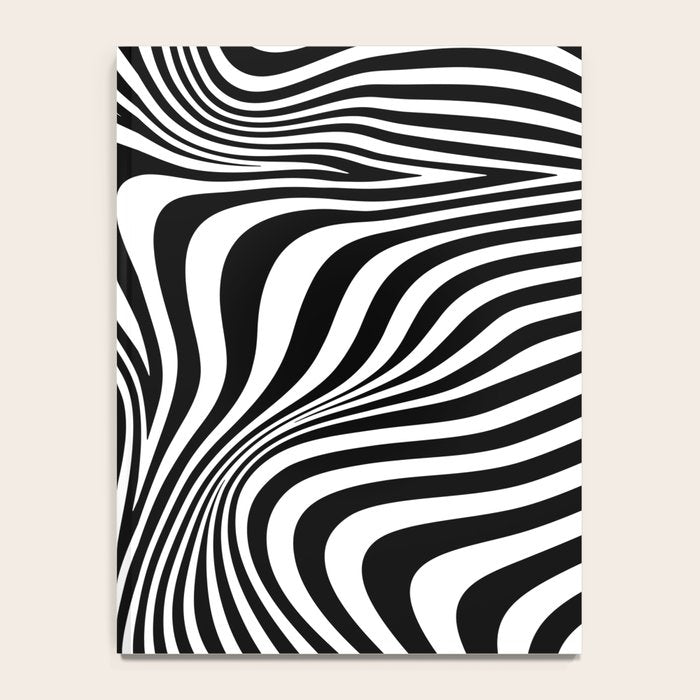 Retro Shapes And Lines Black And White Optical Art Notebook Gallery Image 4