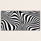 Retro Shapes And Lines Black And White Optical Art Desk Mat Gallery Image 3