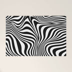 Retro Shapes And Lines Black And White Optical Art Welcome Mat Gallery Image 1