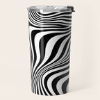 Retro Shapes And Lines Black And White Optical Art Travel Mug Gallery Image 2
