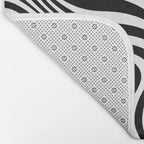 Retro Shapes And Lines Black And White Optical Art Bath Mat Gallery Image 2