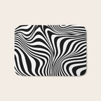 Retro Shapes And Lines Black And White Optical Art Bath Mat Gallery Image 1