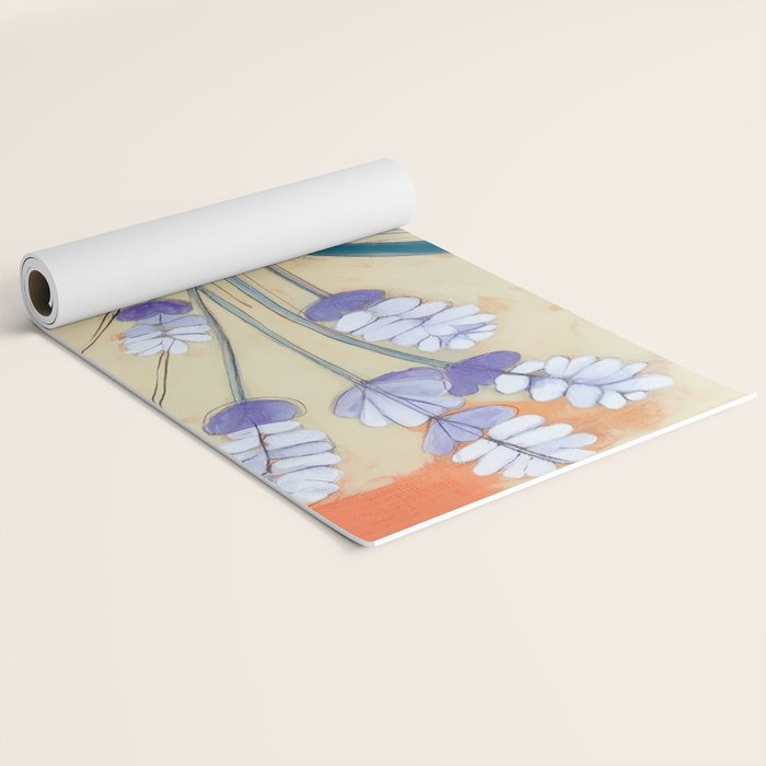 Minimal Lavender Floral Art Yoga Mat Gallery Image 2