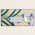 Minimal Lavender Floral Art Desk Mat Gallery Image 1