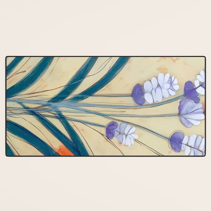 Minimal Lavender Floral Art Desk Mat Gallery Image 3