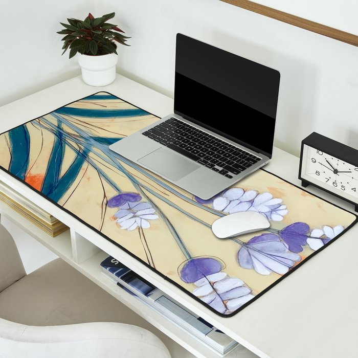 Minimal Lavender Floral Art Desk Mat Gallery Image 2