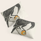 Crow eating persimmon Fruit - Vintage Japanese Woodblock Print Art Pillow Sham Gallery Image 3