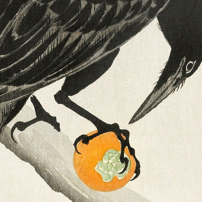 Crow eating persimmon Fruit - Vintage Japanese Woodblock Print Art Coffee Mug Gallery Image 2
