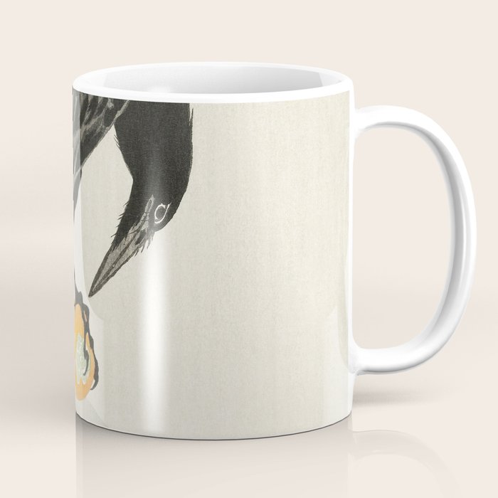 Crow eating persimmon Fruit - Vintage Japanese Woodblock Print Art Coffee Mug Gallery Image 1