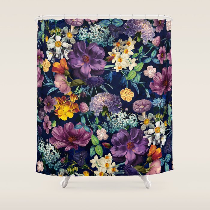 The Secret Glow of Night Flowers Shower Curtain Gallery Image 1