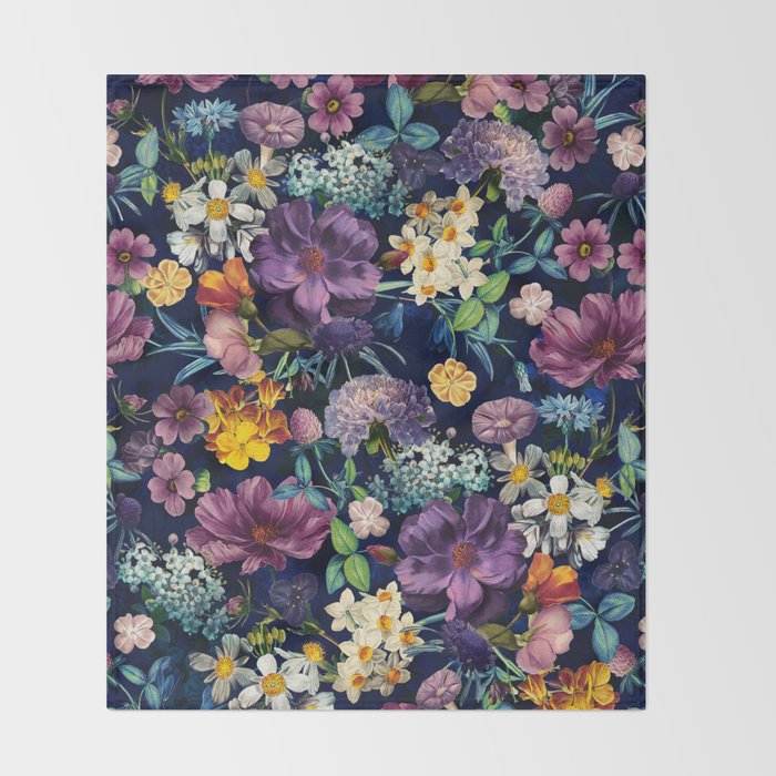 The Secret Glow of Night Flowers Throw Blanket Gallery Image 2