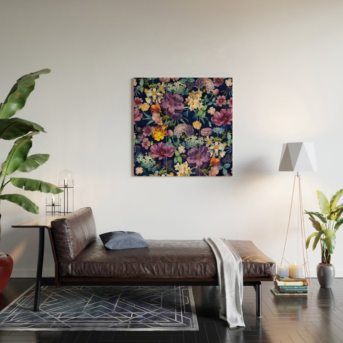 The Secret Glow of Night Flowers Wood Wall Art Gallery Image 2