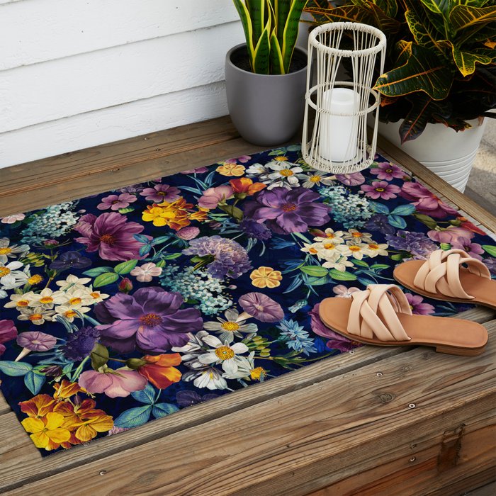 The Secret Glow of Night Flowers Outdoor Rug Gallery Image 2