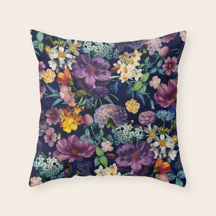 The Secret Glow of Night Flowers Throw Pillow Gallery Image 6
