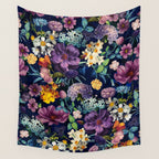 The Secret Glow of Night Flowers Wall Tapestry Gallery Image 4