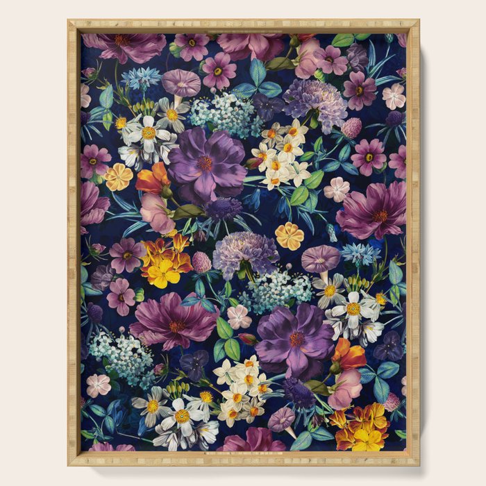 The Secret Glow of Night Flowers Serving Tray Gallery Image 1