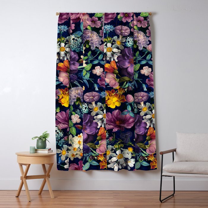 The Secret Glow of Night Flowers Window Curtain Gallery Image 1