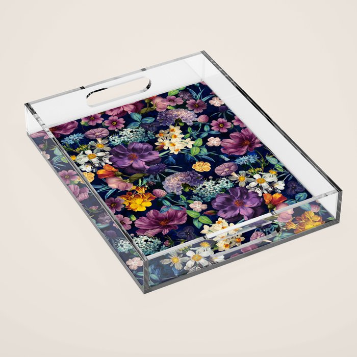 The Secret Glow of Night Flowers Acrylic Tray Gallery Image 1