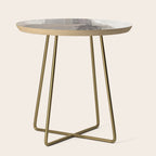 Taupe and Charcoal Grey Modern Abstract Painting Side Table Gallery Image 1