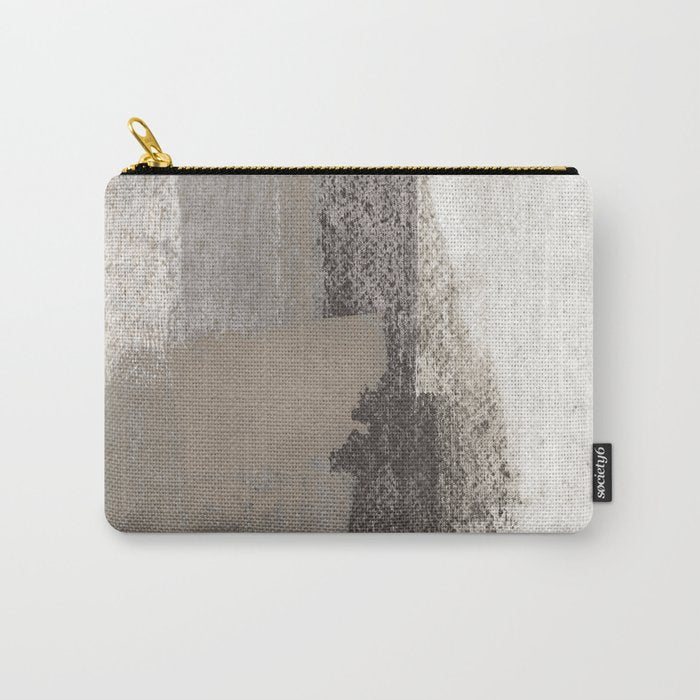 Taupe and Charcoal Grey Modern Abstract Painting Carry All Pouch Gallery Image 1