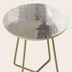 Taupe and Charcoal Grey Modern Abstract Painting Side Table Gallery Image 2