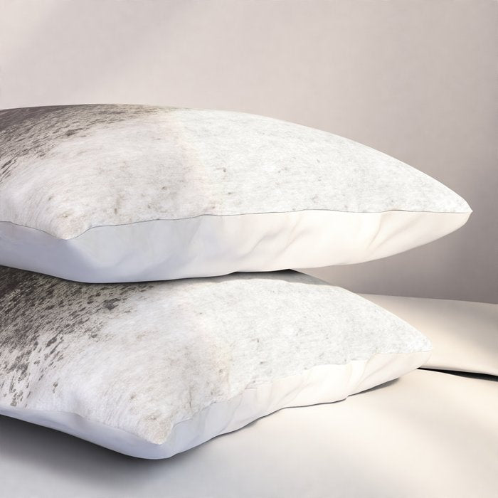 Taupe and Charcoal Grey Modern Abstract Painting Pillow Sham Gallery Image 3