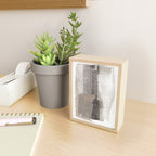 Taupe and Charcoal Grey Modern Abstract Painting Mini Art Print Gallery Image 2