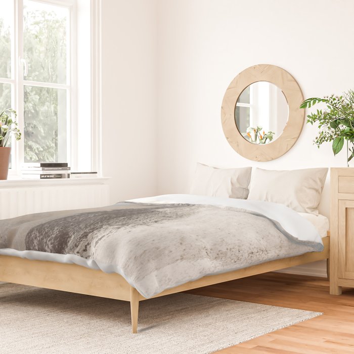 Taupe and Charcoal Grey Modern Abstract Painting Duvet Cover Gallery Image 2