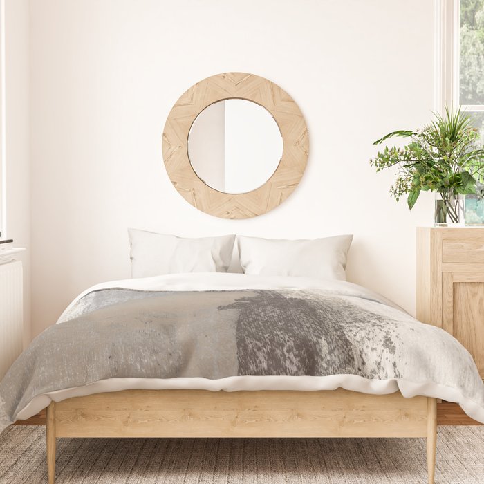 Taupe and Charcoal Grey Modern Abstract Painting Duvet Cover Gallery Image 3