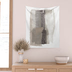 Taupe and Charcoal Grey Modern Abstract Painting Wall Tapestry Gallery Image 2